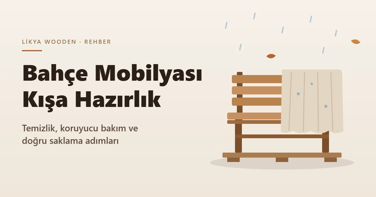 Yağmur altında, zeminden yükseltilmiş ve yarısı örtüyle kapatılmış ahşap bahçe bankı çizimi